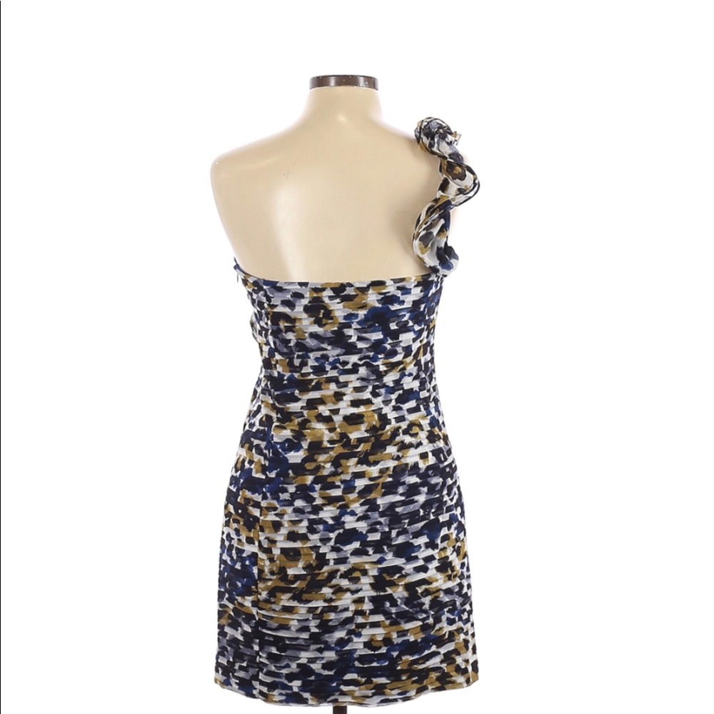 Laundry Shelli Segal White Blue One Shoulder Dress - Picture 2 of 7